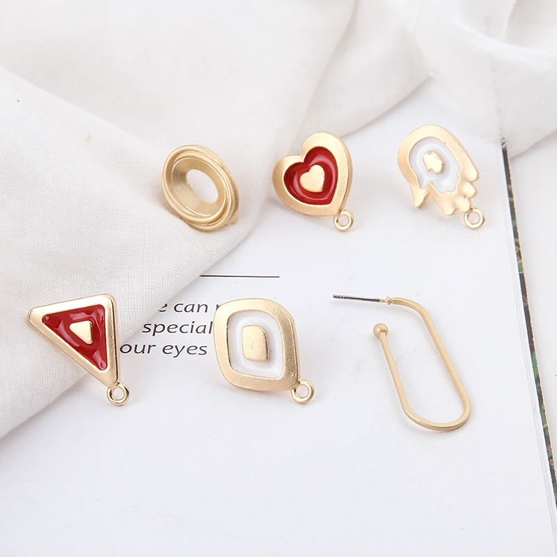 

8-38 мм 20 шт. геометрические матовые сережки-гвоздики из Золотого Сплава разных стилей, фурнитура для ювелирных изделий своими руками