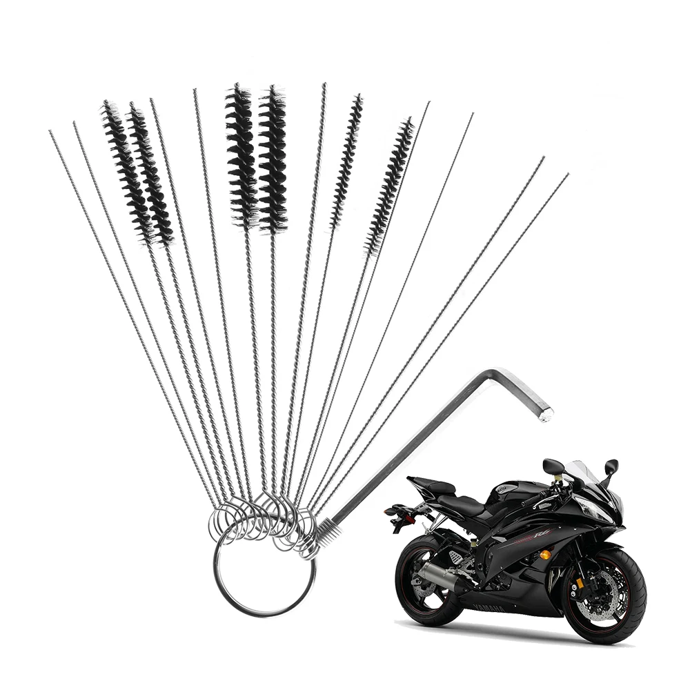 Карбюратор для мотоцикла набор инструментов чистки 10 чистящих игл + 5 щеток |