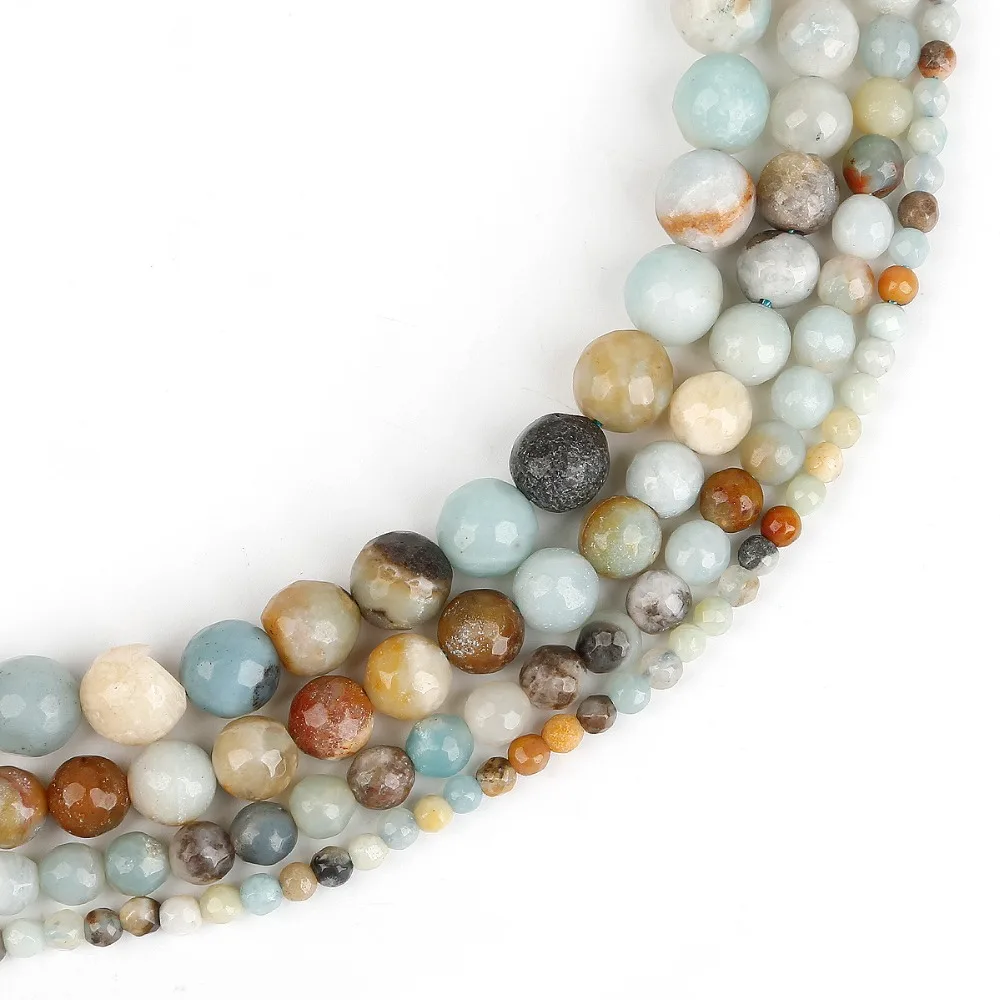 Новое поступление 2018 бусины из натурального камня Amazon круглые Agat россыпью 4 6 8 10