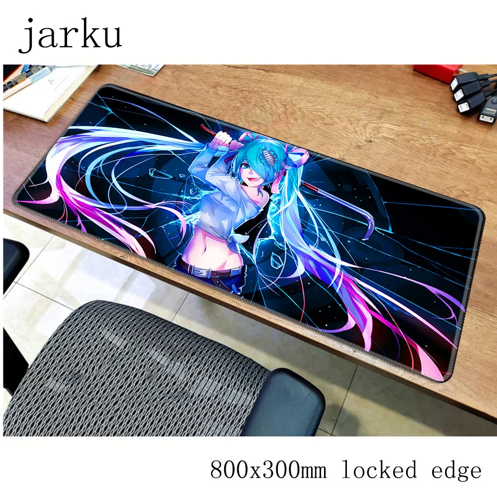Hatsune Miku коврик для мыши геймер 800x300X3 мм игровой коврик для мыши большой miku аксессуары для ноутбука ПК эргономичный коврик для мыши