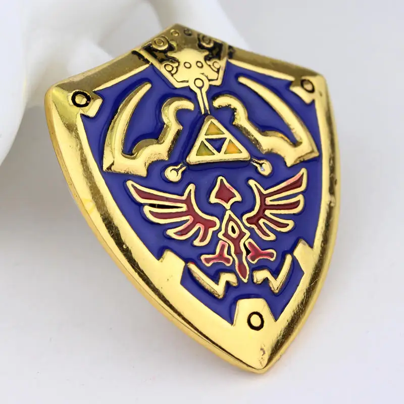 Mqchun 2 цвета Легенда о Zelda hyrule hyrulian щит Булавки брошь значок Горячая игра значок медаль Броши Сувенир Коллекционные