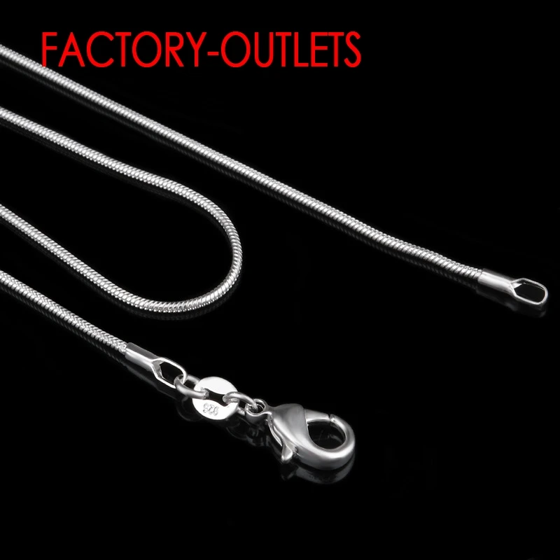 1PC Jewelry Findings 16&quot-30&quot Necklace 925 Silver 1.2MM Snake Chain Lobeter Clasp Jewellery For Pendant Women | Украшения и