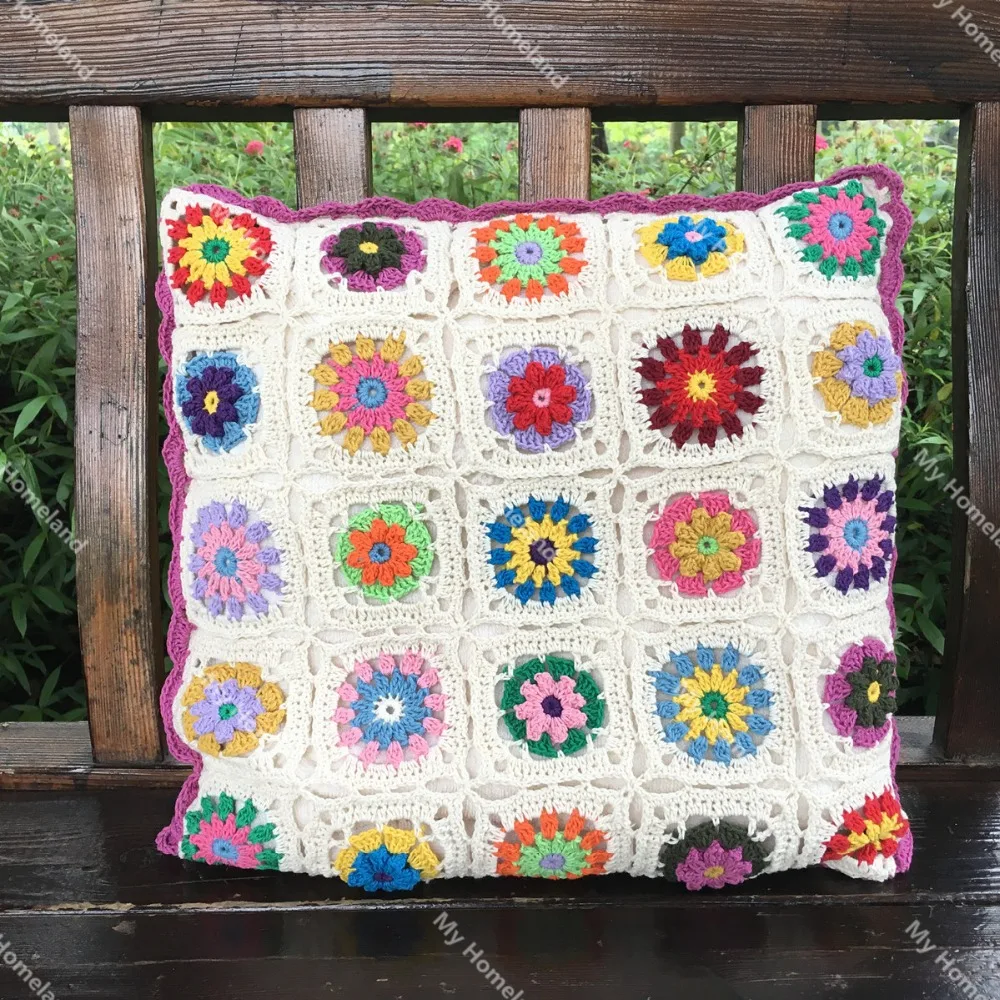 Чехол для подушки ручной работы из 100% хлопка 40 см разноцветный чехол в