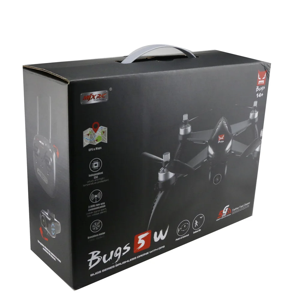 MJX Bugs 5 W(B5W) Wi-Fi FPV 1080 P камера/Waypoints/Point of Interest/удержание высоты/один ключ следуют за радиоуправляемым дроном 3 батареи