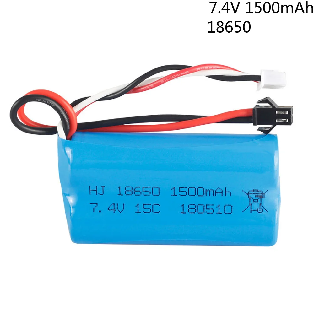 Lipo аккумулятор для Udi U12A Syma S033g Q1 Tianke H100 H101 BR 6088T QS 8019 8004 18650 15C SM Plug 2S 7 4 В 1500 мАч|Детали