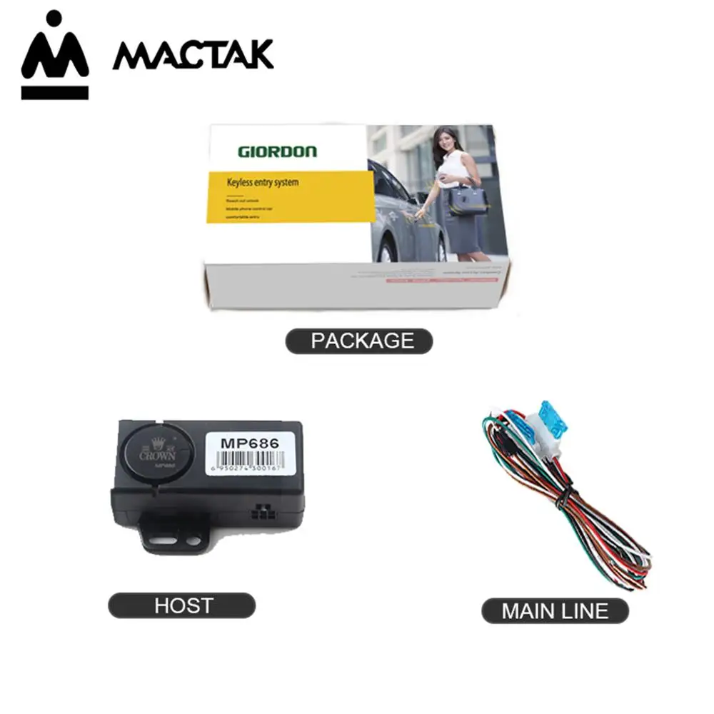 MACTAK PKE Smart Key Автомобильная сигнализация с дистанционным двигателем Автоматическая блокировка после ухода смартфон Дистанционный Запуск Стоп