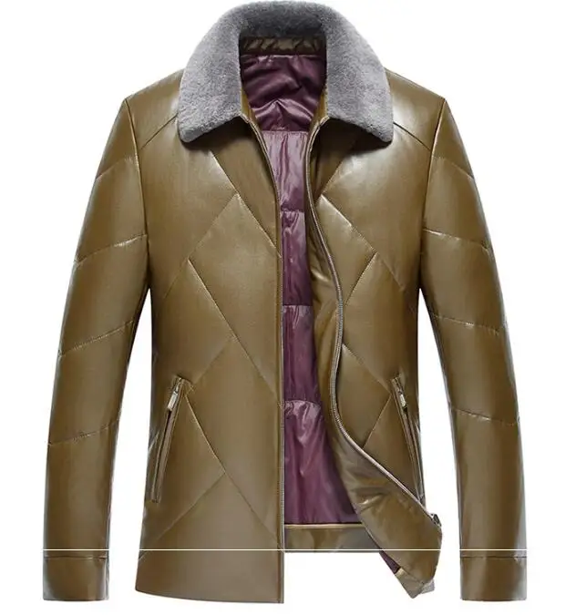 

M-3XL Горячая/Зимняя Мужская Новая мода для пожилых людей для отдыха шерстяная теплая куртка с отворотом из искусственной кожи