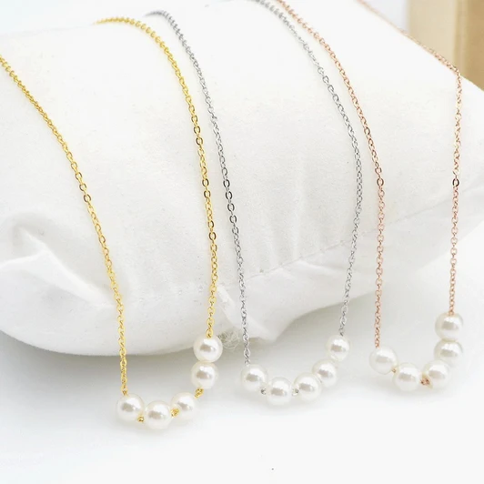 Новый дизайн покрытие золото серебро Имитация Жемчуга ключицы цепи Чокеры