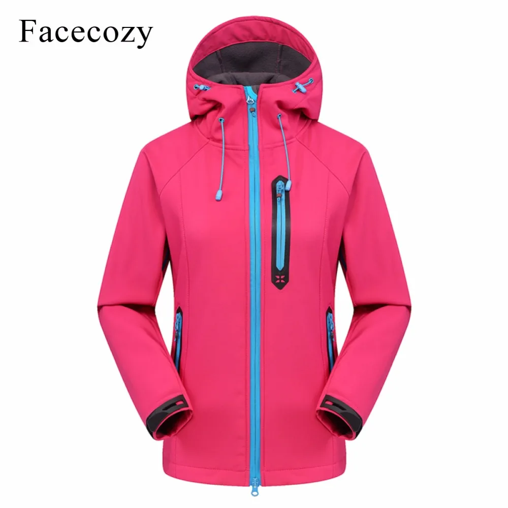 Женская зимняя куртка из флиса с капюшоном Facecozy для походов кемпинга рыбалки