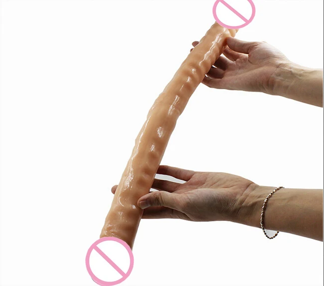 

Sex Products Double Dildo 49*4cm Flexible Soft dildos Lesbian Double Ended Dong Vagina and Anal massage for Women Gay