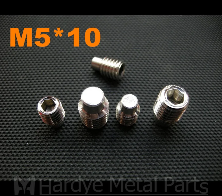 

500pcs/lot M5*10 DIN915 Stainless steel hex socket set screw with dog point