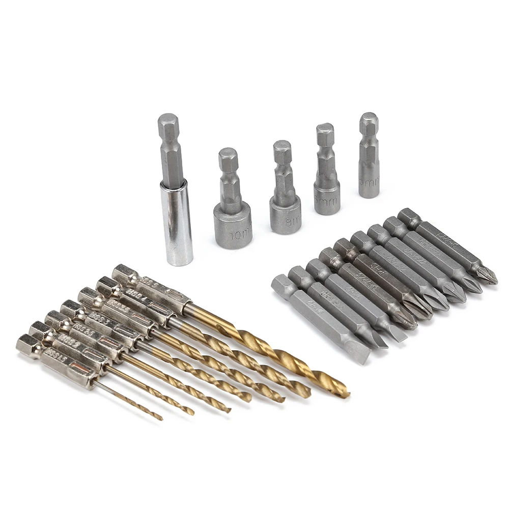 Набор быстрорежущих стальных Сверл С шестигранным хвостовиком 21 шт./компл. с