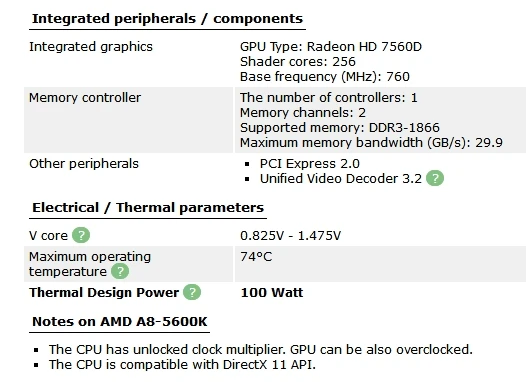 Четырехъядерный процессор AMD A-Series APU X4 A8-5600K A8 5600K 3,6 GHZ 32NM 100W Socket FM2
