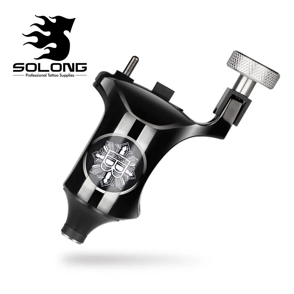 Solong Tattoo Высокое качество Регулируемая роторная татуировка машина 2 Вт мотор низкий уровень шума лайнер и шейдер Татуировка поставка сплав машина M624 - Цвет: Black