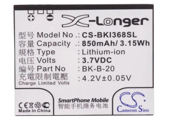 Высококачественная батарея Cameron Sino на 850 мА · ч для BBK i368 i388 i389|cameron sino|battery forbatteries