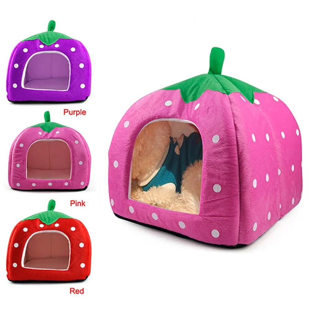 MEOF Мягкая Клубника для питомцев Igloo Кошка Кровать дом собаки питомник собачка Мода подушка корзина