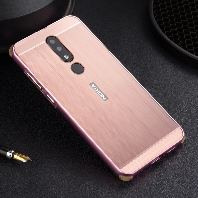 Роскошный металлический каркас бампер чехол для Nokia X5 X6 матовая акриловая жесткая задняя крышка из ПК для Coque Nokia 5,1 6,1 Plus чехол Coque X6 X5