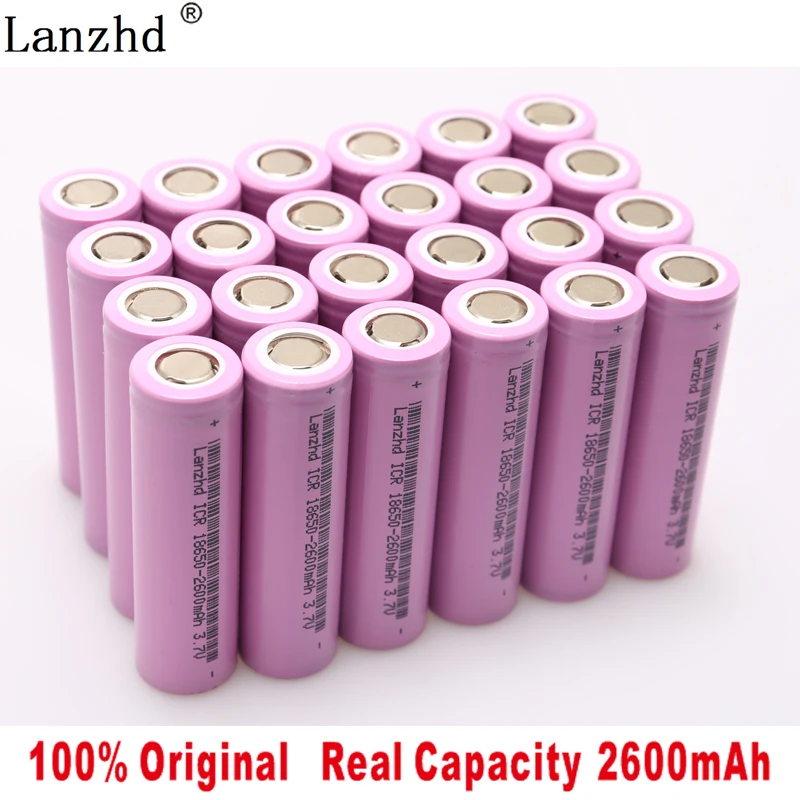 40-240Pcs 18650 Battery 2600mAh li ion Rechargeable Batteries for samsung 18650 3.7V Lithium Battery for Flashlight notebook