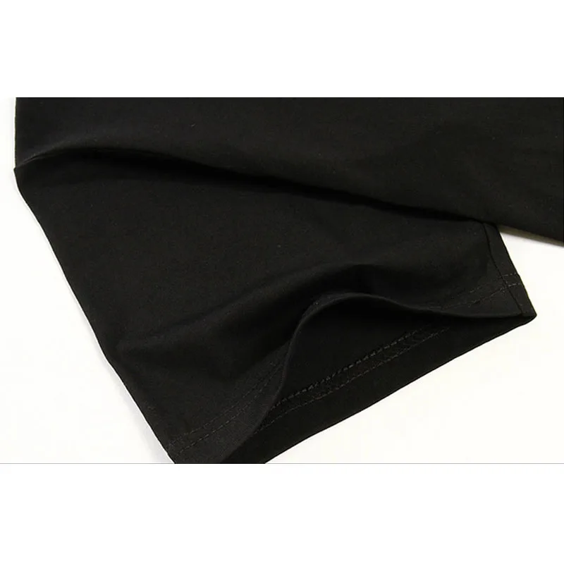 Evenlim черный тонкий футболка принт Для женщин панк рок одноцветные футболки