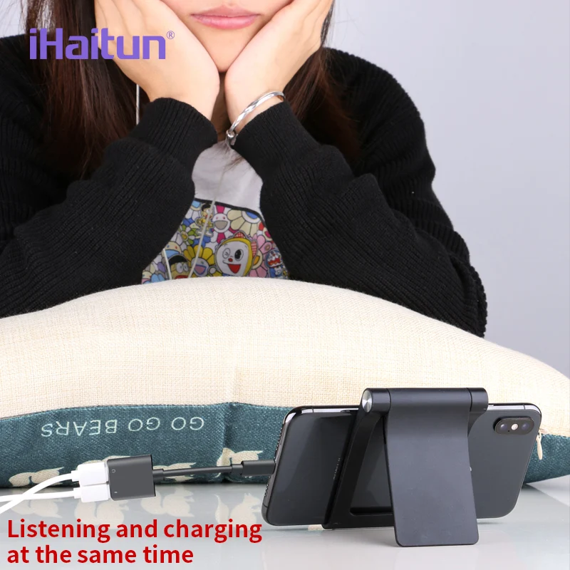 IHaitun 2в1 кабель адаптер для iPhone XS MAX XR X 7 8 Plus сплиттер конвертер зарядное устройство