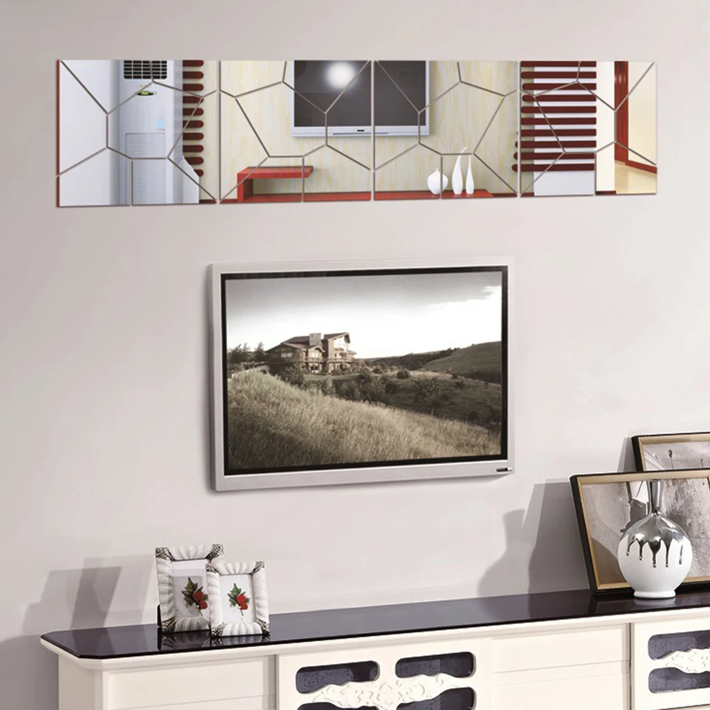 Прочный 3D зеркальный квадратный акриловый Съемный Настенный стикер наклейка домашний декор искусство