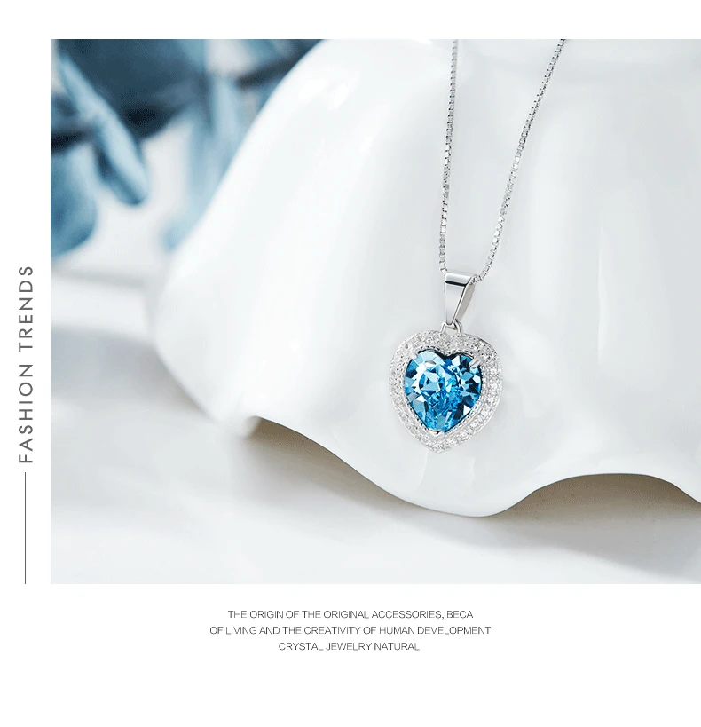 CDE 925 пробы ожерелье украшено кристаллами Swarovski Кулон ожерелье сердце ожерелье Любовь Ювелирные изделия воротник ювелирные изделия
