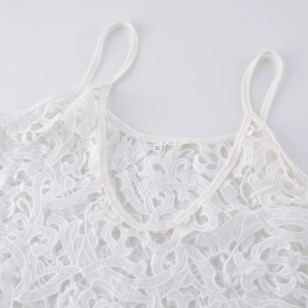 2018 Сексуальное Женское кружевное открытое пляжное платье макси Vestidos в