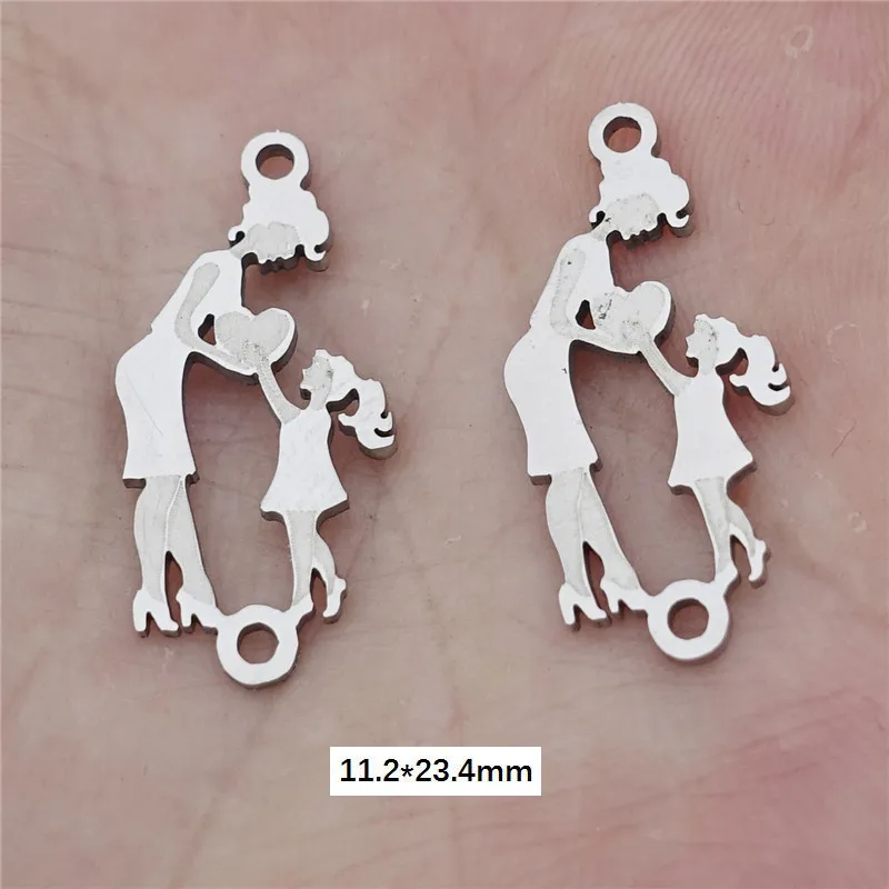 mother day 15 День матери серия Gravida Мама Дети нержавеющая сталь разъемы 2 петли Diy Изготовление ювелирных изделий 5 шт./лот - Цвет: mother day 15