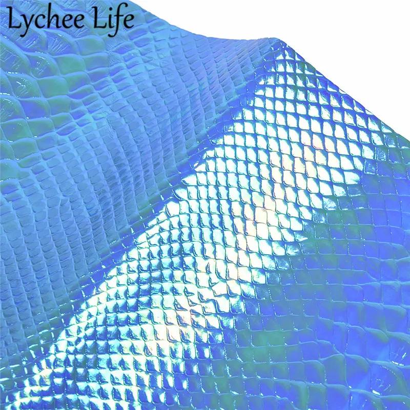 Lychee Life цветная крокодиловая кожа ткань Переливающаяся искусственная кожа 29x21 см Ткань DIY Ручная работа швейная ткань аксессуары поставки