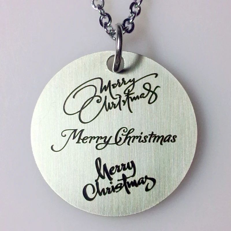 

10pcs/lot stainless steel merry christmas letter gift pendant necklace