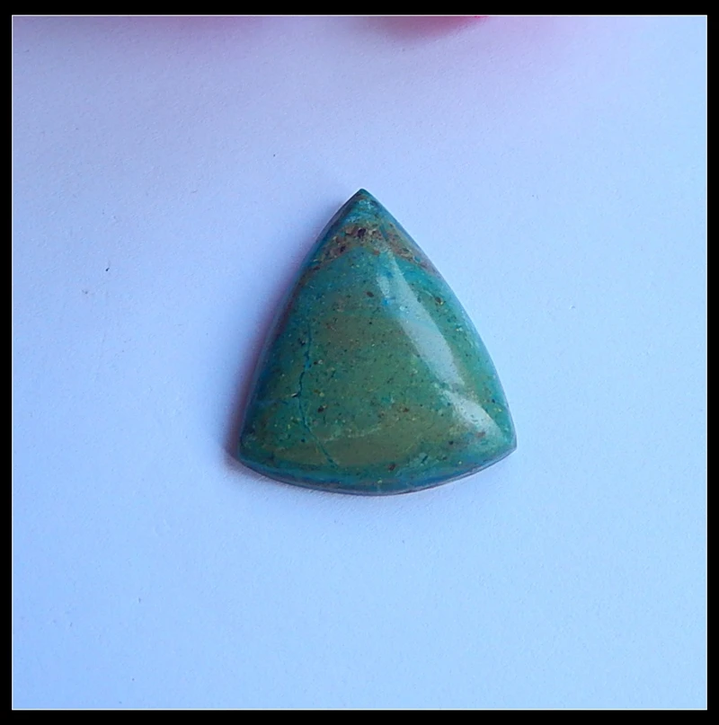Sale 1Pcs Natural Stone Blue Opal Gemstone Triangle Cabochon 29x24x7mm 5.3g
