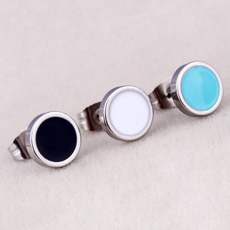 Горячая Распродажа женские и мужские круглые шпильки для ушей из нержавеющей