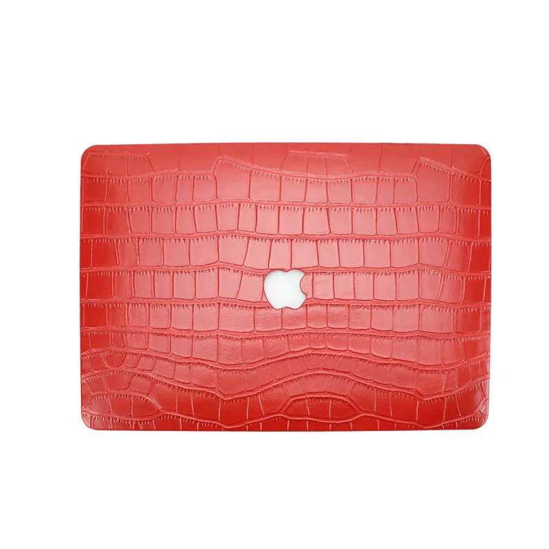 red crocodile Высокое качество Натуральная кожа чехол для Macbook ноутбука защитный чехол для Air Pro retina 1" 15" - Цвет: red crocodile