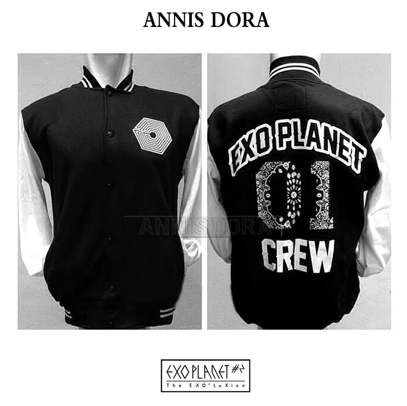 EXO THE LOST PLANET IN JAPAN O1 хлопковая флисовая бейсбольная куртка|Мужские куртки| |