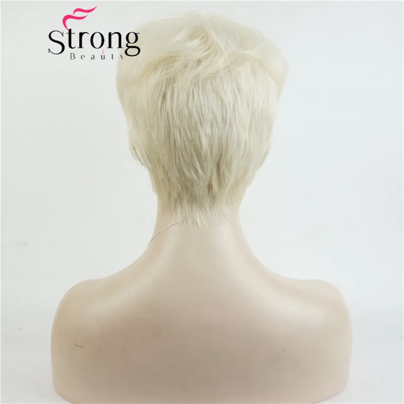StrongBeauty короткий боковой взрыва красный асиметрический прямой парик полный синтетические парики выбор цвета