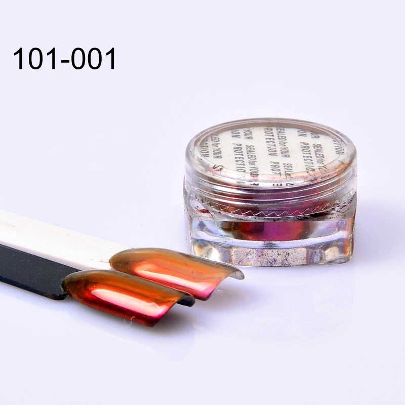 WUF 1 Box 0.3g Chameleon Mirror Nail Glitters Powder DIY Nail Chrome Pigment Dust Manicure Nail Art Decoration Tools