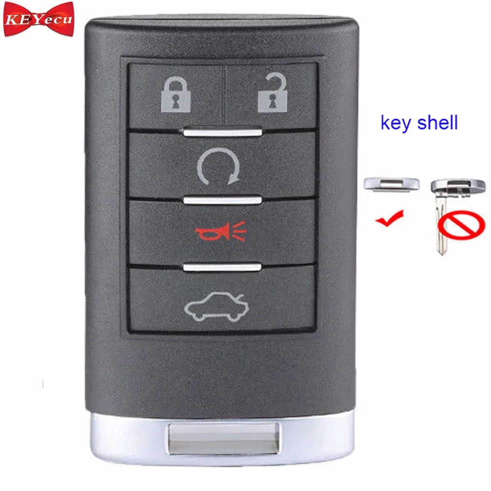 KEYECU для Cadillac CTS DTS Escalade дистанционного ключа автомобиля оболочки чехол Корпус fob Крышка для OUC6000066