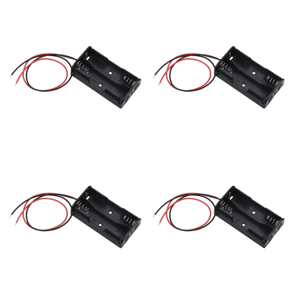 

30pcs/lot MasterFire 2*AA Plastic Battery Storage Box Case Cover Holder With 6'' Cable Lead For 2 x AA 1.5V Lithium Batteries