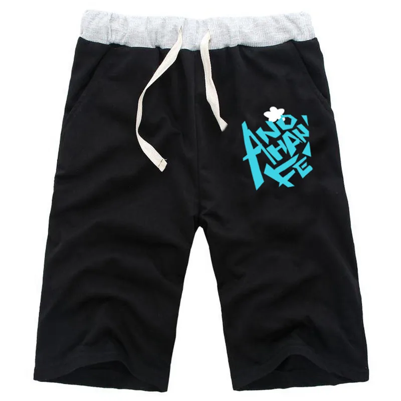 Летние модные повседневные шорты аниме анохань с принтом пота хлопковые мужские