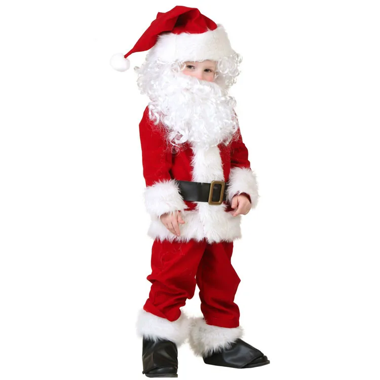 Christmas Santa Claus Children Costume Clothing One Set Play Suit Gifts Fancy Party Performance |