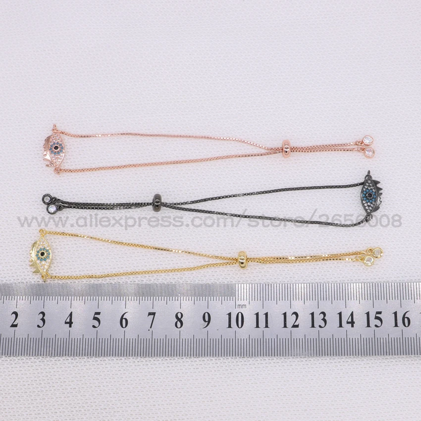 Ручной регулируемый браслет-цепочка с микро паве глаз кулон браслет смешанные