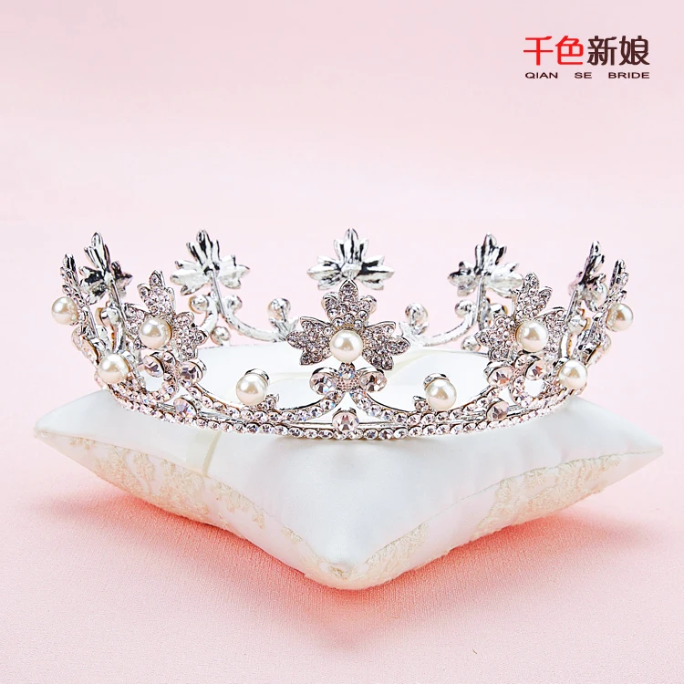 T3 роскошные золотые тиары большой кристалл Для женщин корона + серьги жемчужные