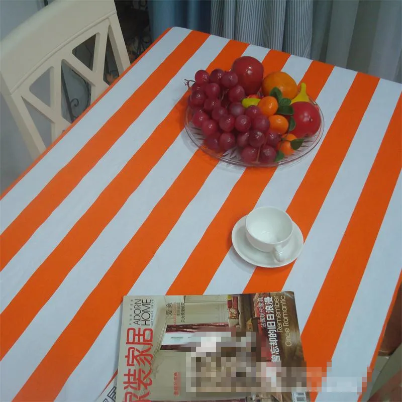 1 шт. Средиземноморский стиль оранжевый цвет полосатая скатерть/чайная