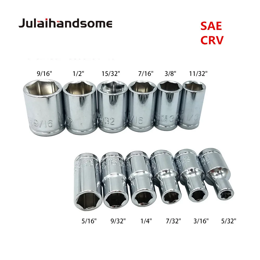 Julaihandsome 12 шт. 1/4 дюймов SAE Розетки Набор отверток 5/32 3/16 7/32 1/4 9/32 5/16 11/32 3/8 7/16 15/32 1/2 9/16 таможенный приходной ордер с фокусным расстоянием 25 мм набор ручных инструментов
