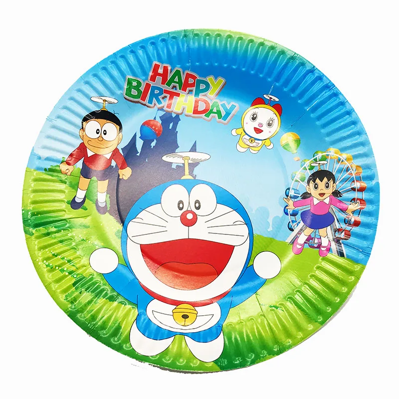10 шт./упак. Doraemon тема одноразовые тарелки тематическая вечеринка на день рождения