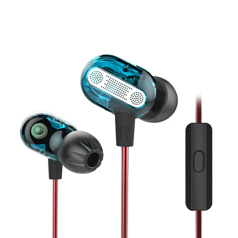 KZ ZSE наушники 2 с двойным приводом басовый сабвуфер HIFI DJ Monito спортивная Гарнитура для бега наушники-вкладыши Универсальные черные и синие - Цвет: blue with mic