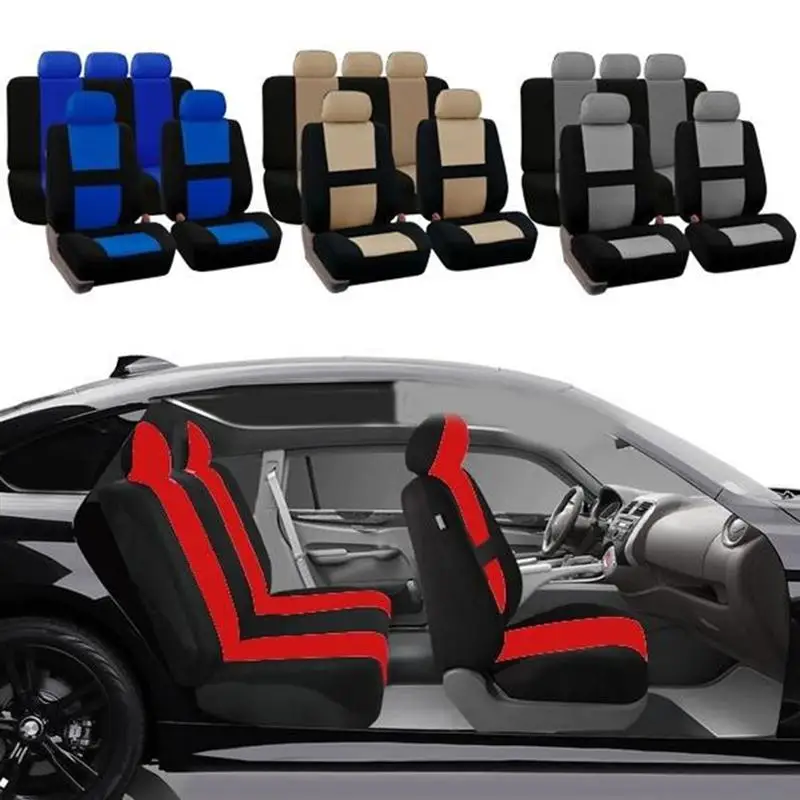2Pcs Full Set Universal Fit Auto Car Seat Covers Light Breathable Interior Split Bench Cover Seats авто чехлы на сиденья