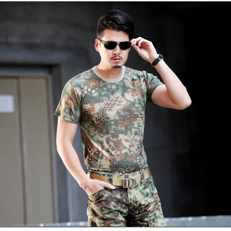 2015 Kryptek сетчатая рубашка с птичьими глазами уличный летний пуловер короткими