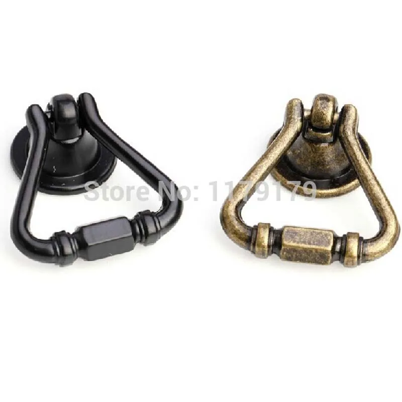 

free shipping shaky drop ring pulls knobs antique zinc alloy drawer dresser bedside table furniture handles pulls knobs TCM2011