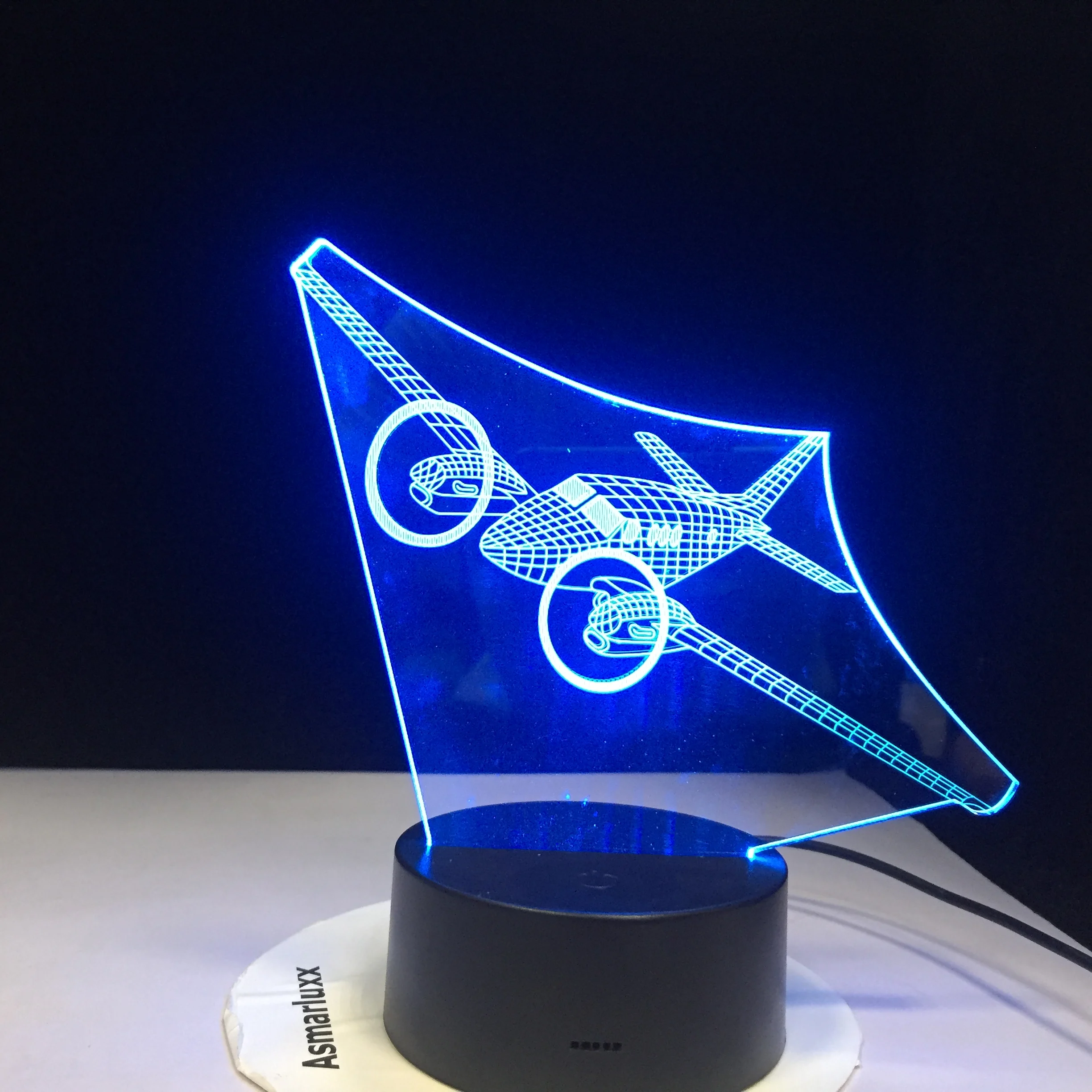3D Led домашний декор 7 видов цветов Изменение вертолета моделирование настольная